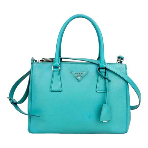 Prada Galleria Saffiano Lux Leather Small Tote Handbag Giada - Picture 1 of 9
